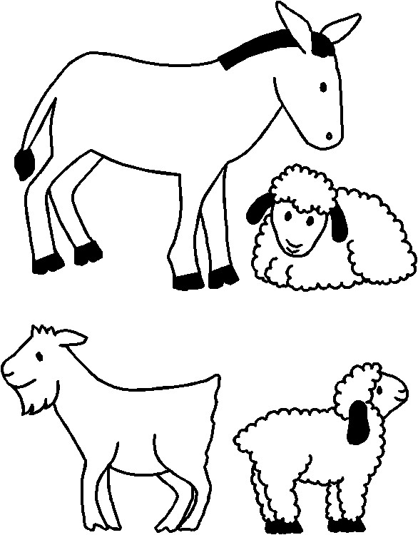 Nativity animals for paper doll friends