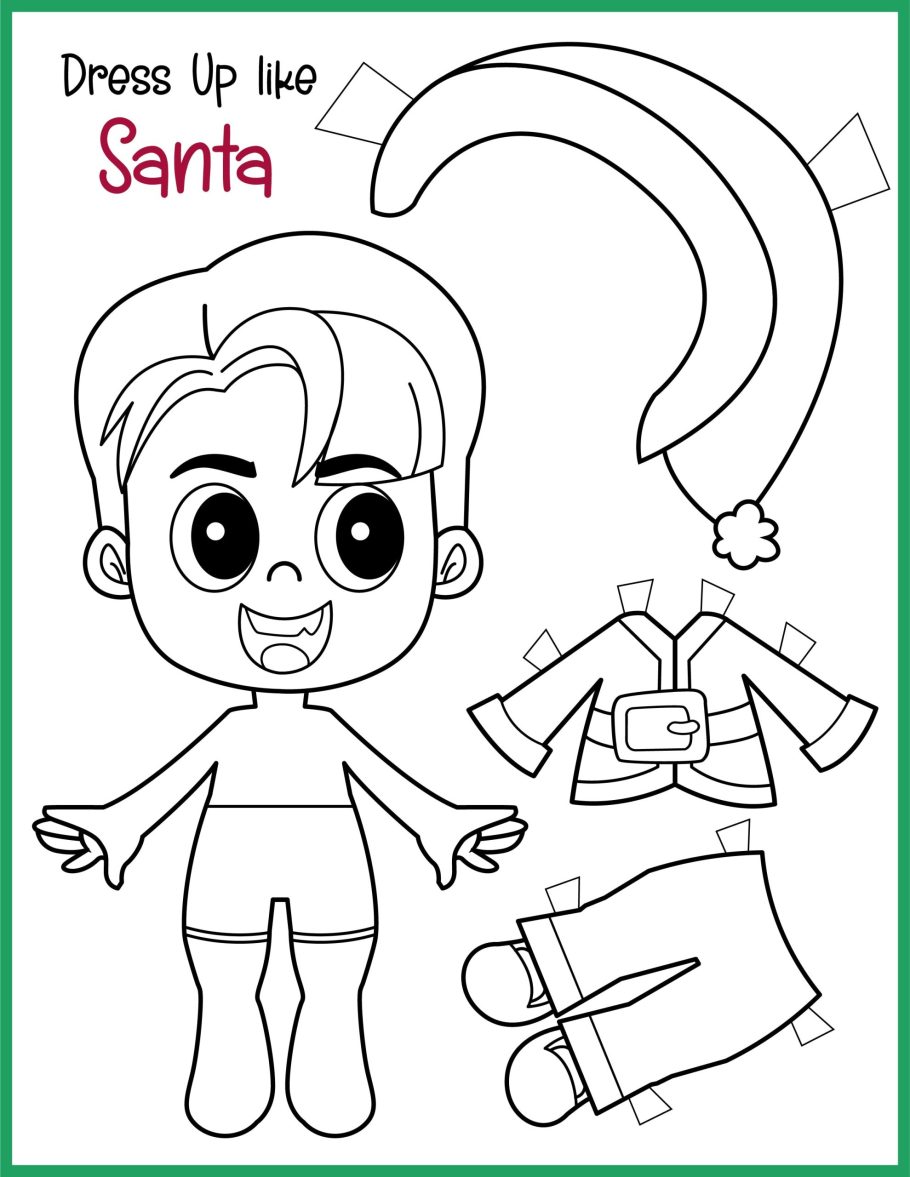 Free printable christmas dress up dolls