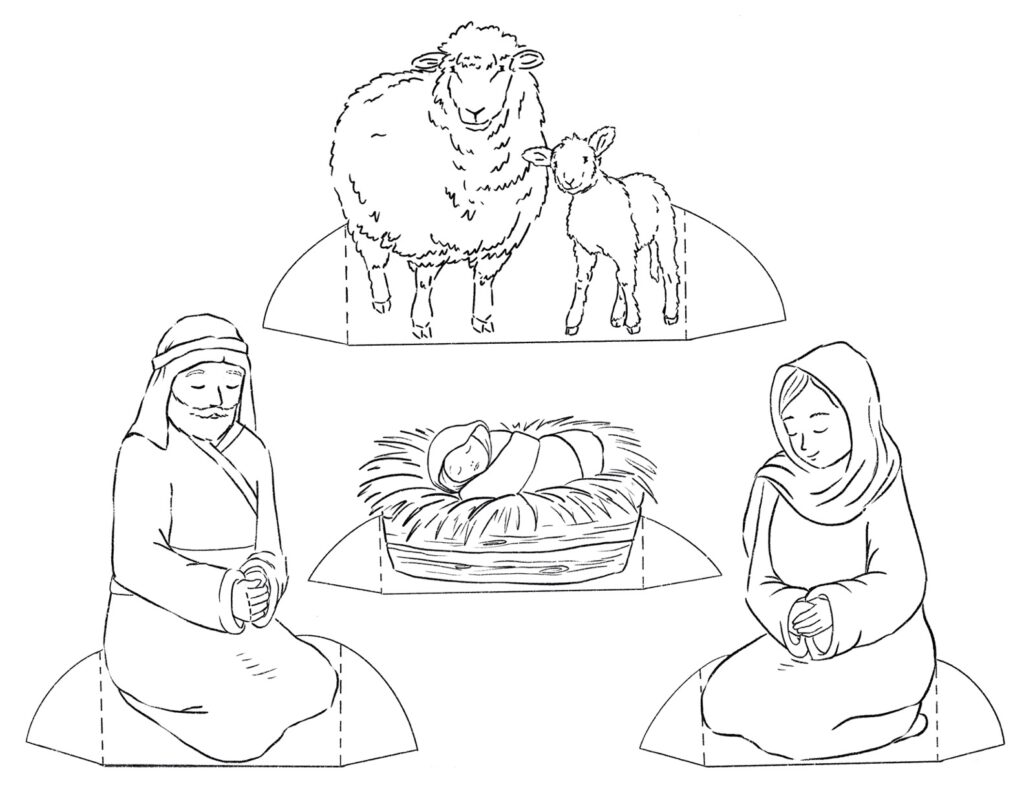 Nativity paper dolls set