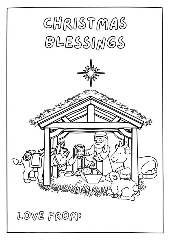 Jesus christmas printable coloring page christmas printable game christmas home party game for kids virtual download now