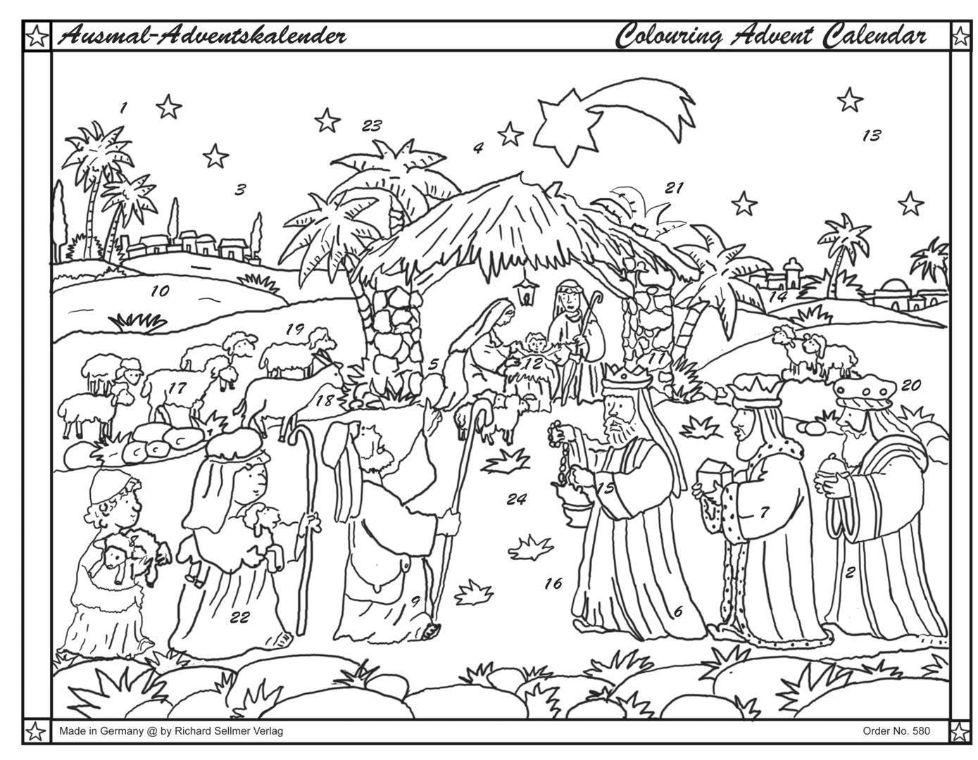 Nativity coloring published by stuttgart
