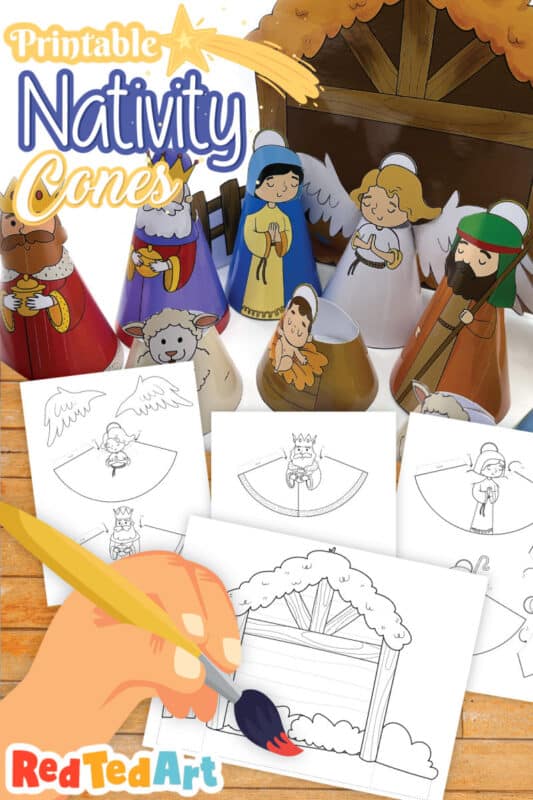 Free printable christmas nativity colouring page