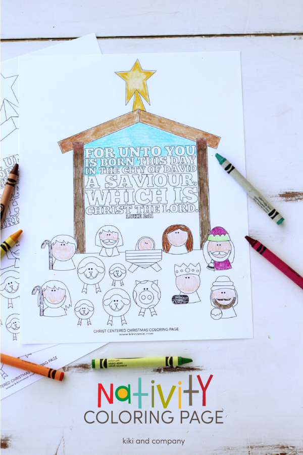 Nativity coloring page