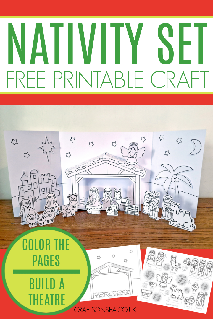 Printable nativity set free craft template