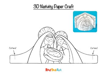 D nativity coloring page luminary