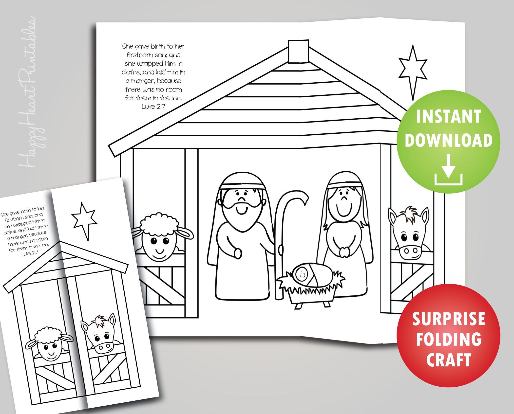 Nativity folding surprise craft download now