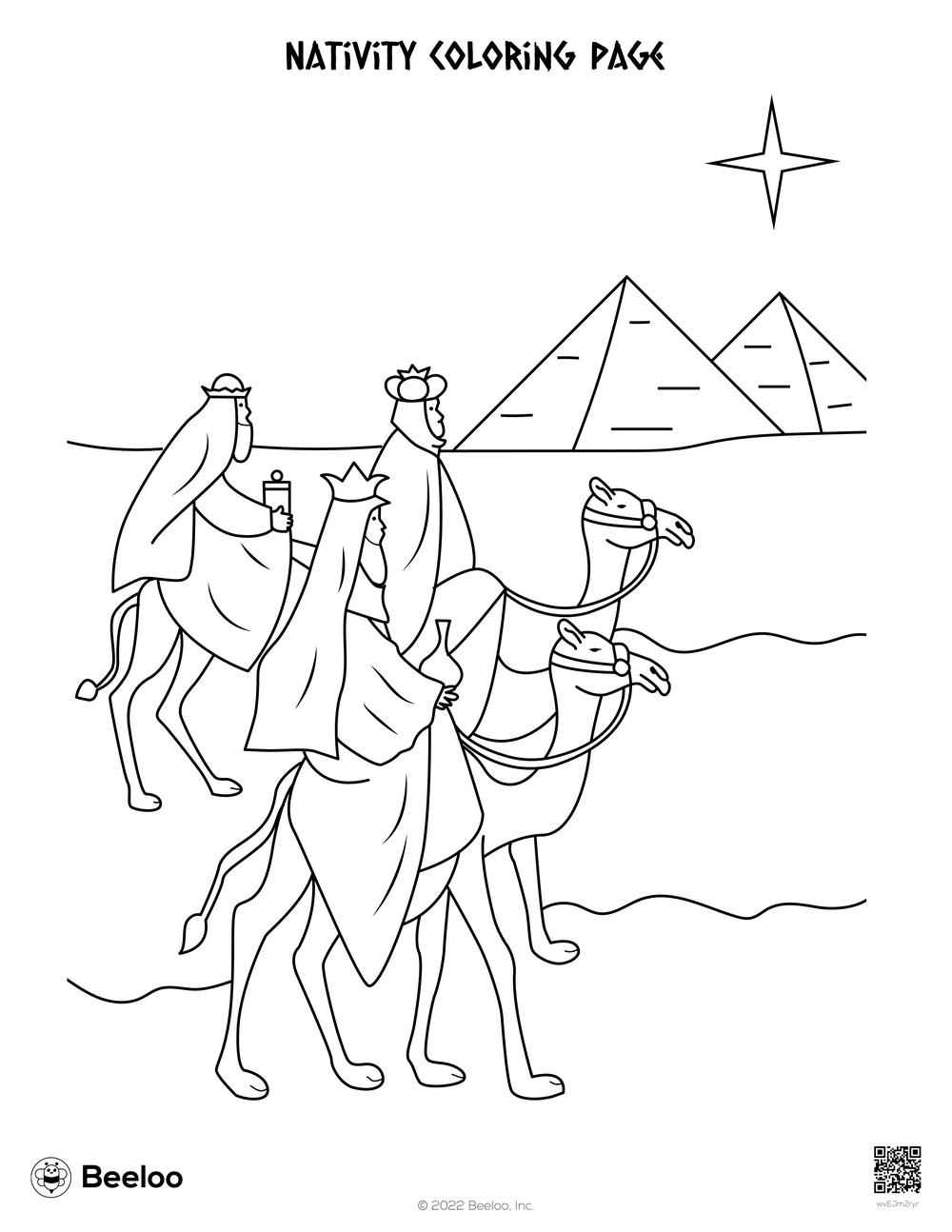 Nativity coloring page â printable crafts and activities for kids
