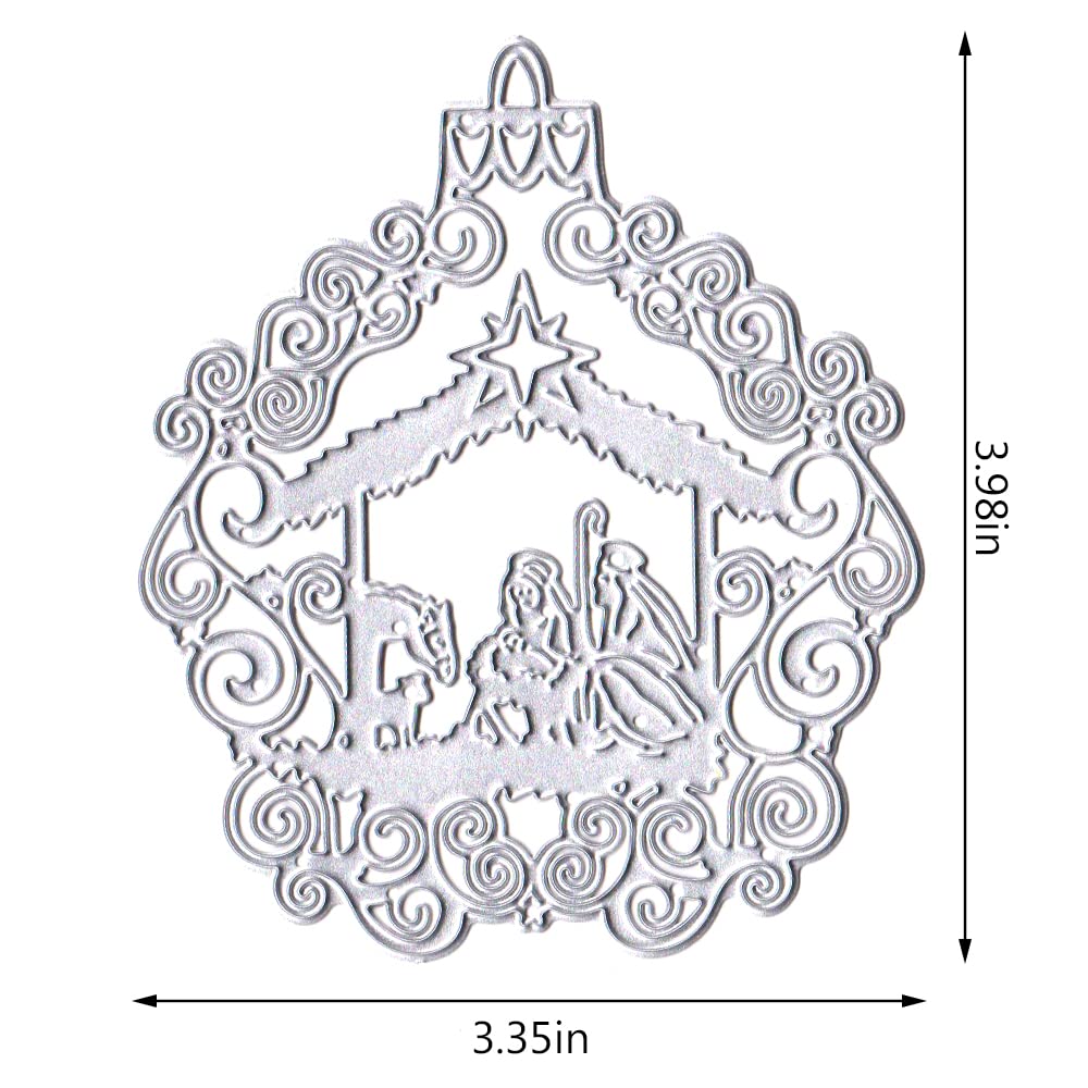 Estivaux christmas religion nativity frame die cuts for card making jesus prayer cutting dies holy family ornament dies stencils embossing template for scrapbooking diy cards album crafts supplies arts