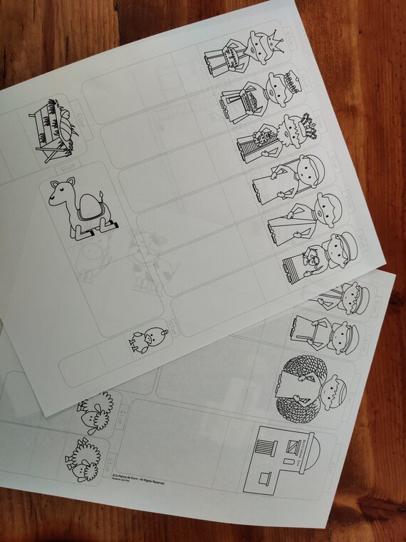 Printable nativity coloring pages for kids nativity scene cutouts for kids create your own story digital download