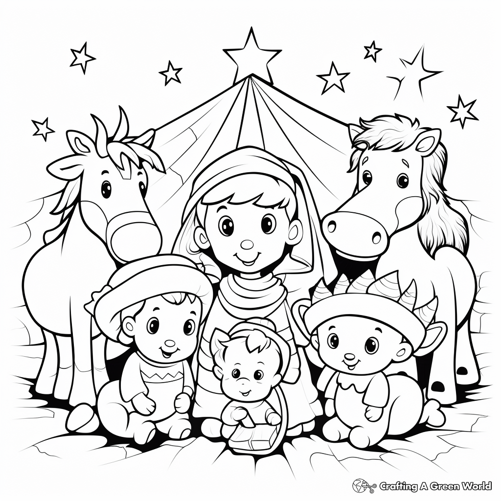 Nativity coloring pages