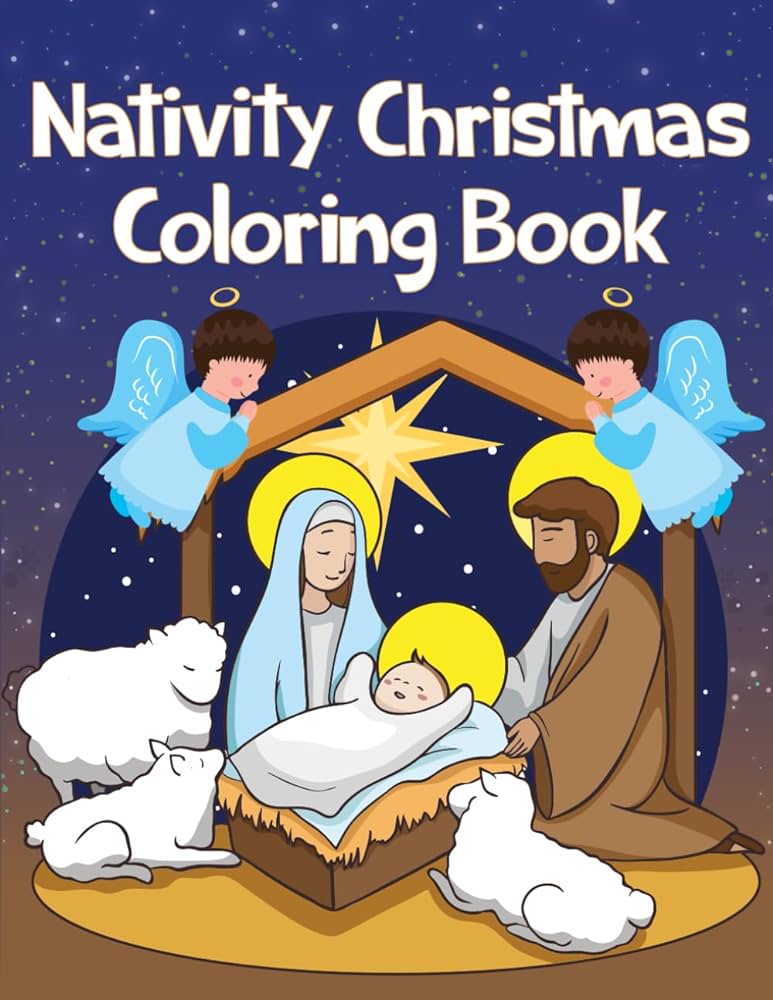 Nativity coloring book for kids christmas nativity themed coloring book for children bondjour books