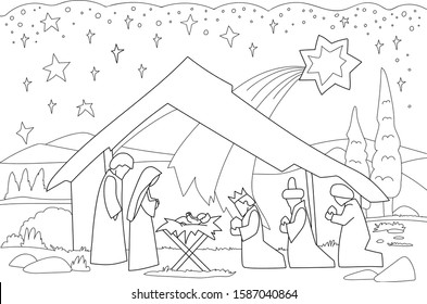 Nativity scene sketch images stock photos d objects vectors