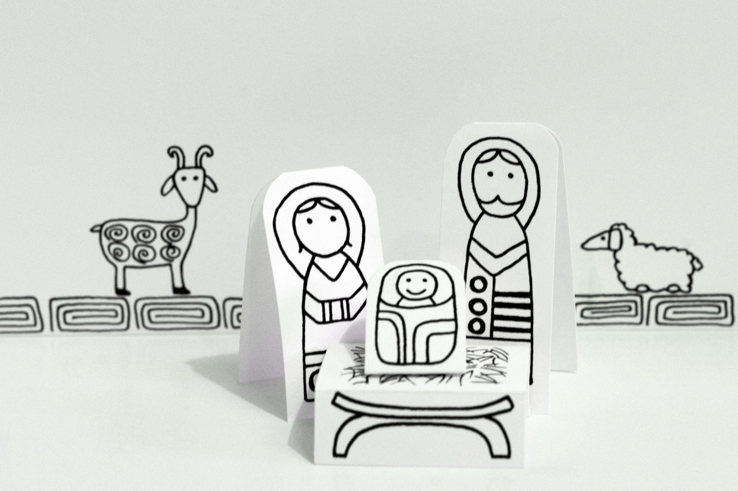Paper city nativity scene â made by joel