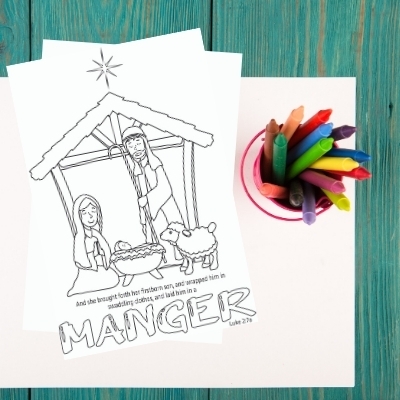 Nativity coloring page