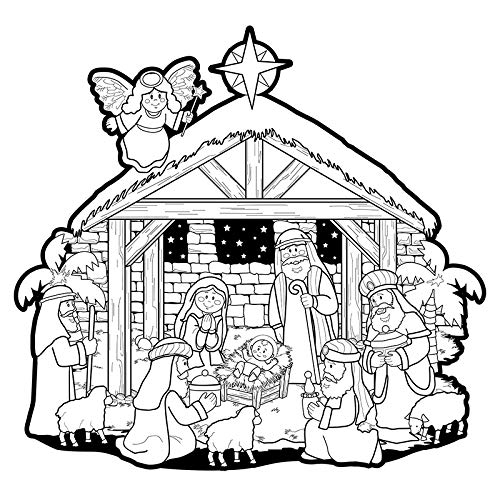 Autom christmas nativity scene loring sheet bulk school classroom supplies pack of home kitchen