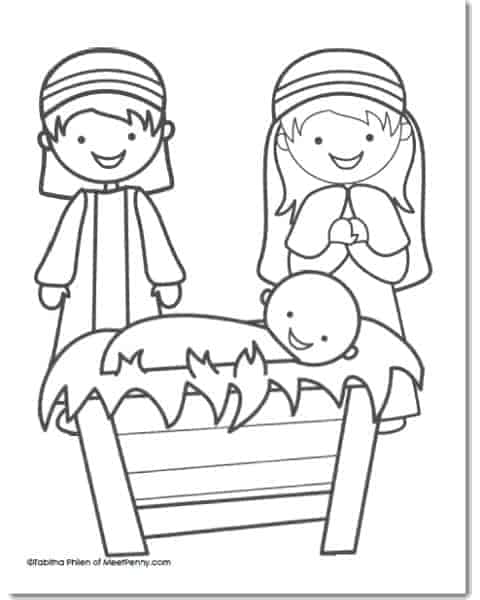 Free nativity printable coloring sheet