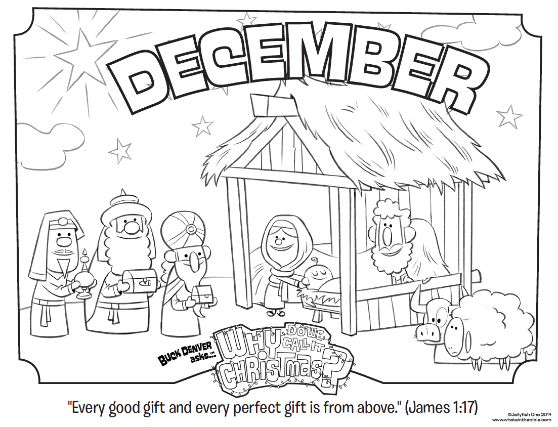 December coloring page james