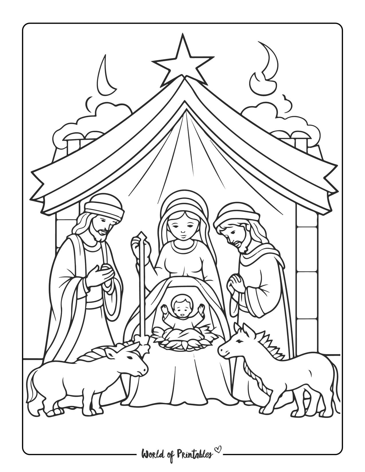 Nativity coloring pages