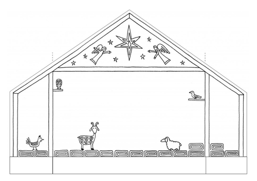 Christmas nativity cut and colour teaching resources