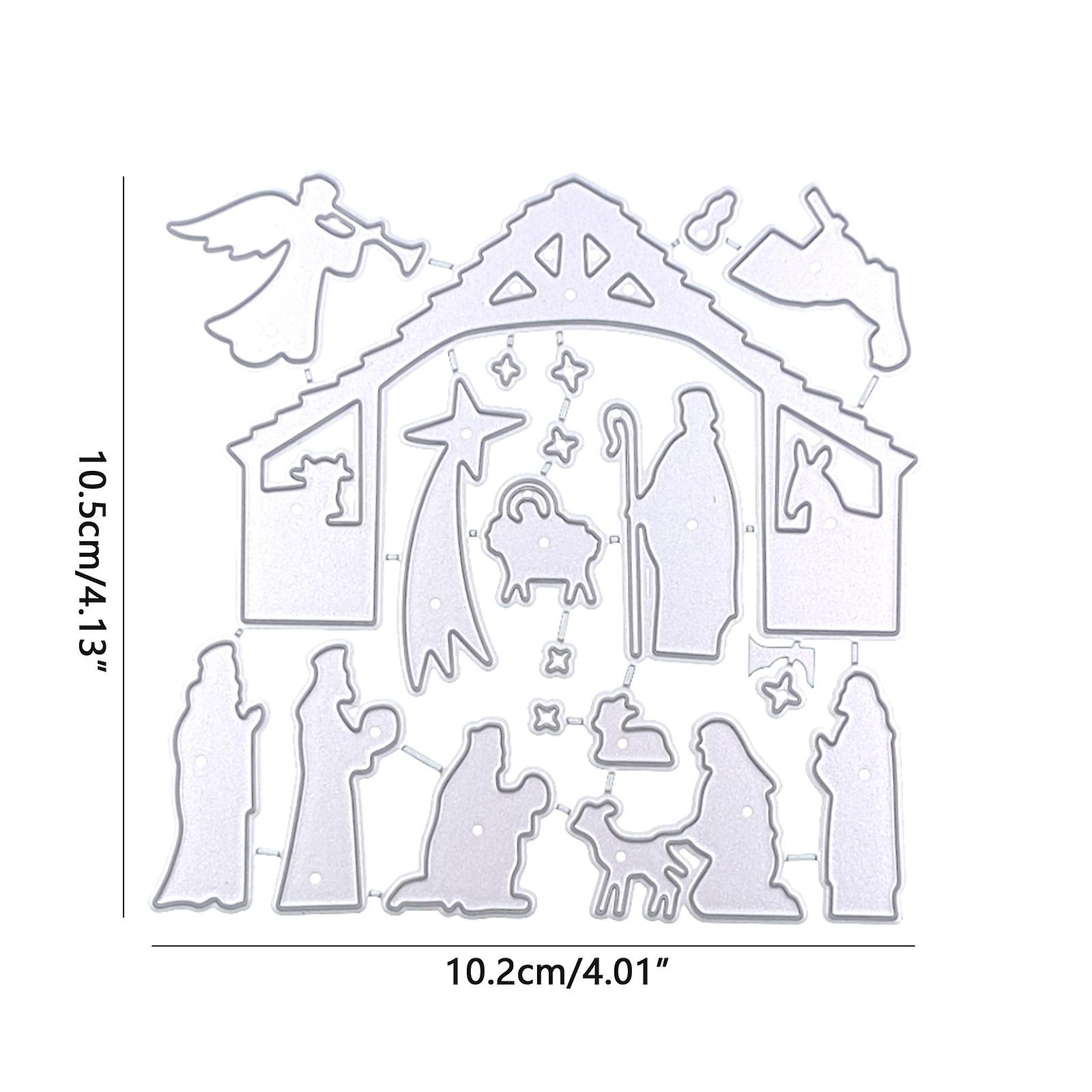 Set religion nativity scene metal cutting dies stencil diy scrapbooking embossing tool die cuts christmas paper card album template mold decoration