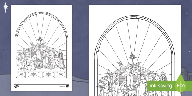 Nativity stained glass window worksheet worksheet