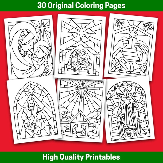 Best value nativity stained glass coloring book instant