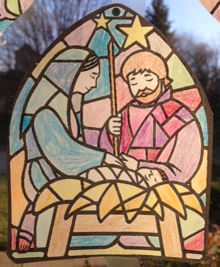 How to turn a coloring page into a stained glass window decoration