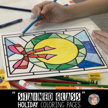 Stained glass christmas coloring pages with other winter holiday sheets