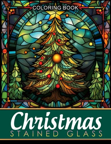 Christmas stained glass coloring book a collection coloring pages of christmas stained glass coloring book coloring books for adults for relaxation stress relief mindfulness birthday gifts by cross mila