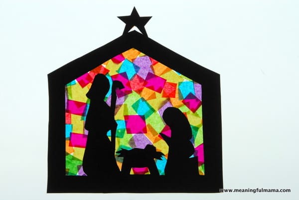 Stained glass nativity craft for kids