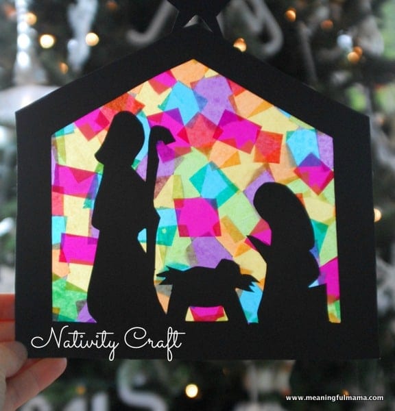 Stained glass nativity craft for kids