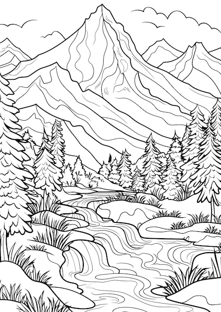 Page nature adult coloring book images