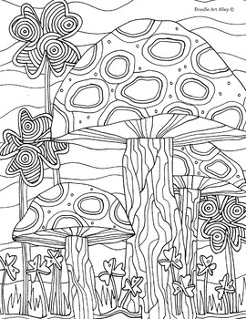 Nature coloring book by doodle art alley tpt