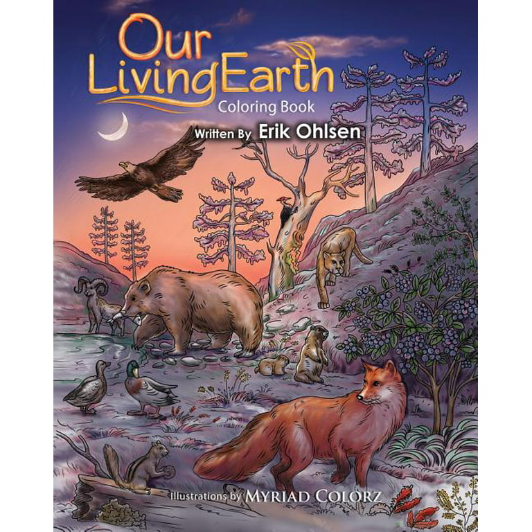 Our living earth coloring book coloring pages of nature wild animals biology ecology mandalas paperback