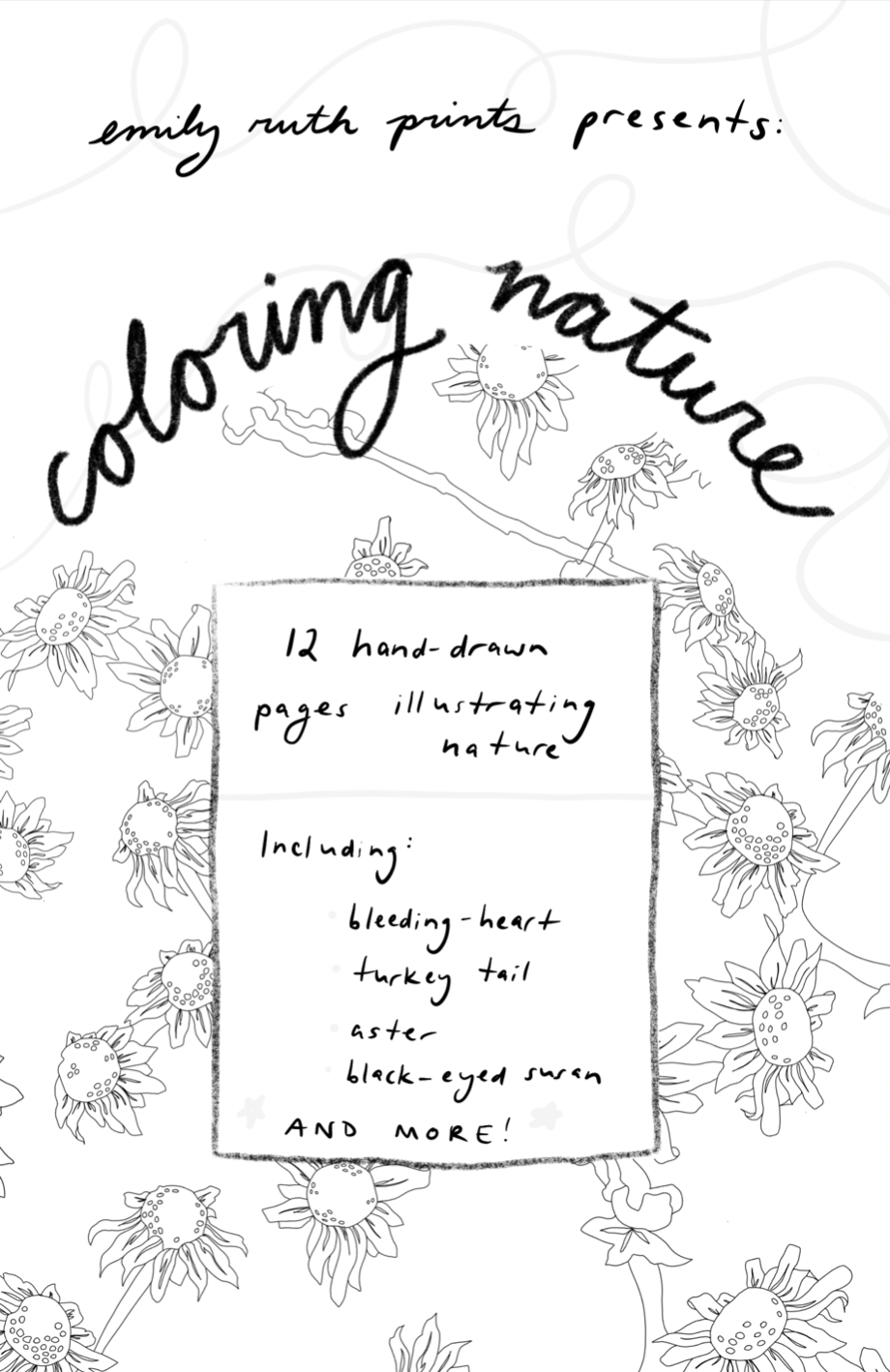 Coloring nature downloadable coloring book â emily ruth prints