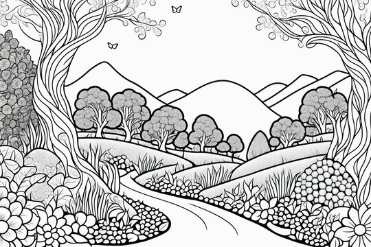 Nature coloring page images â browse photos vectors and video