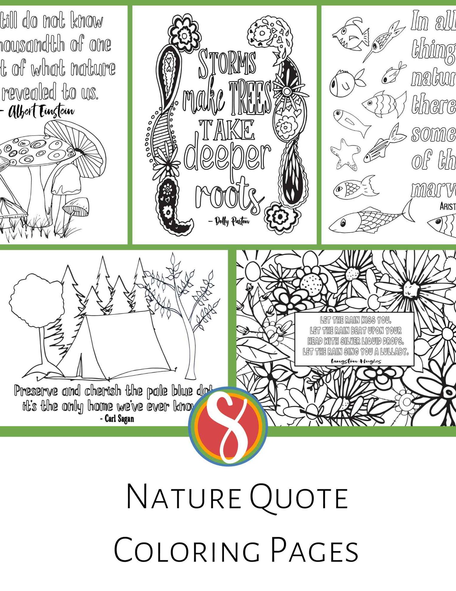 Nature quote coloring pages â stevie doodles