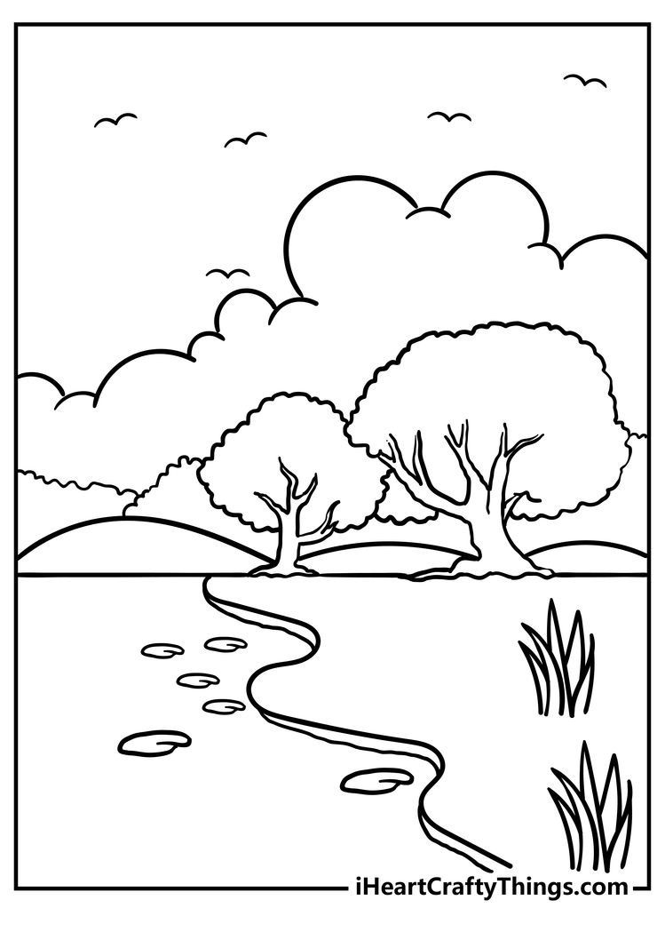 Pin by va on my coloring pages nature simple nature drawing nature drawing for kids