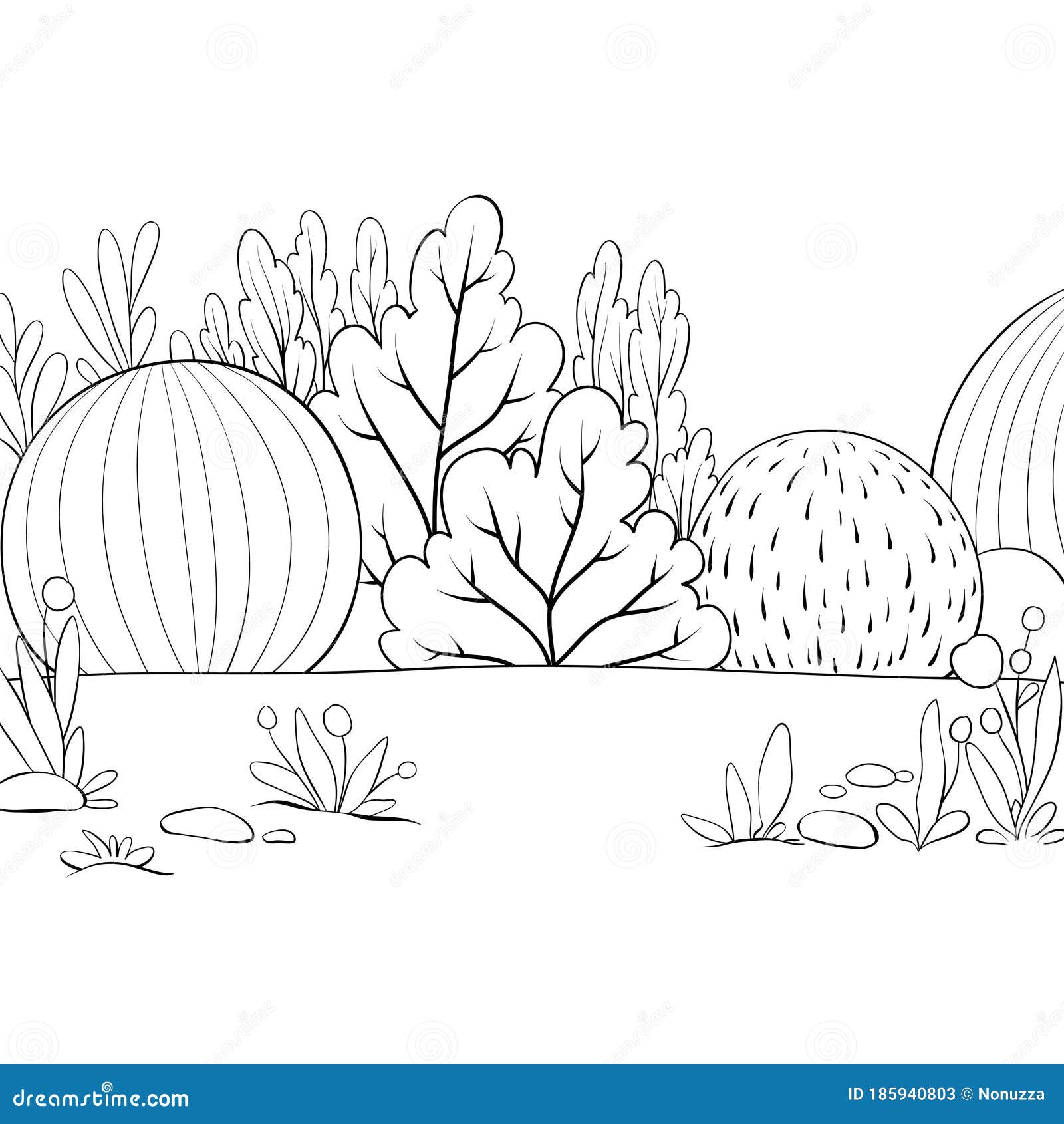 A children coloring bookpage a nature landscape image for relaxingline art style illustration for print stock vector