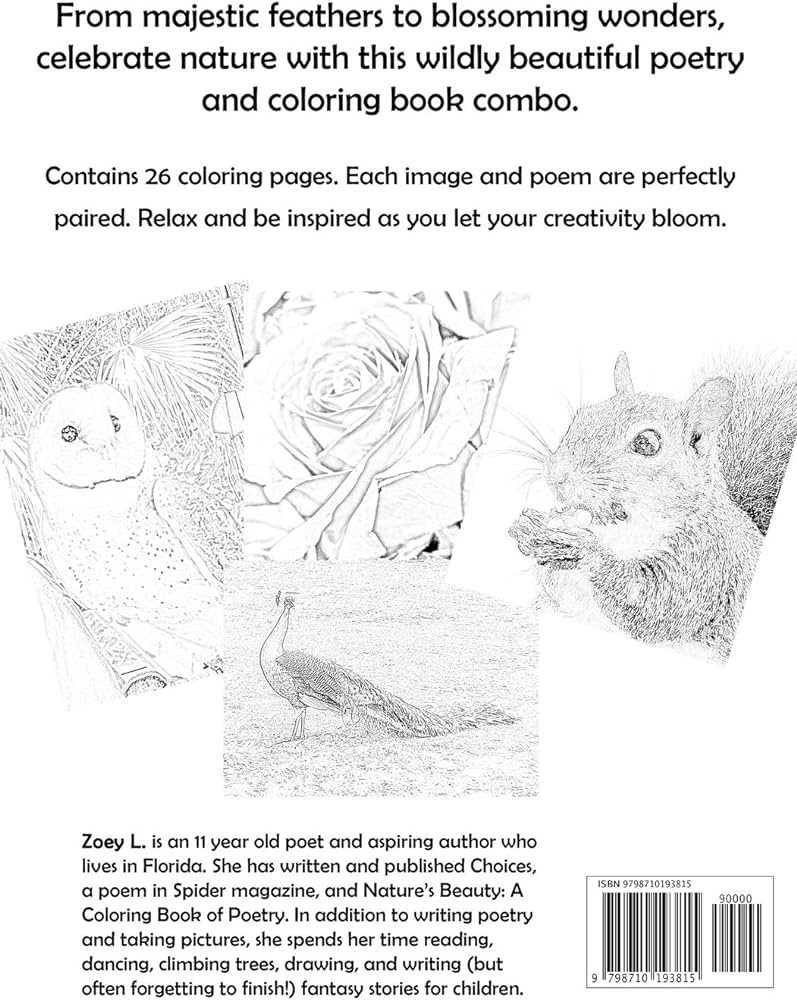 Natures bety a coloring book of poetry l zoey books