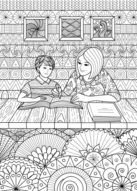 Page nature adult coloring book images