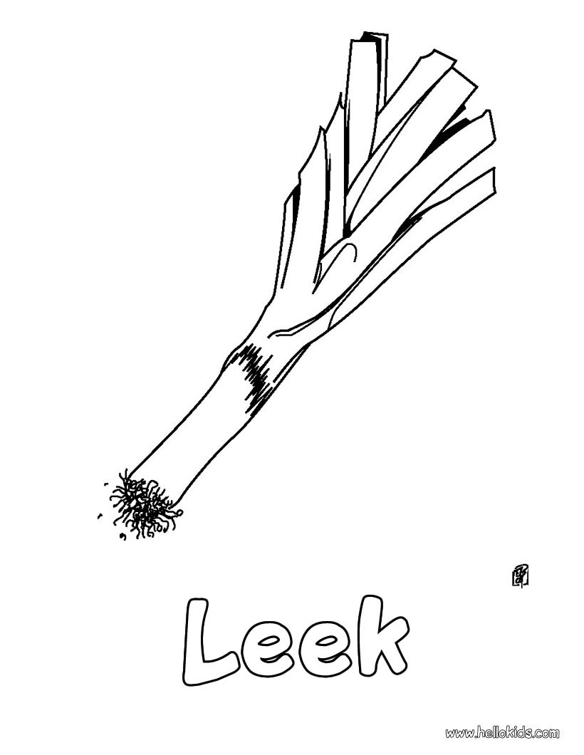 Leek coloring pages