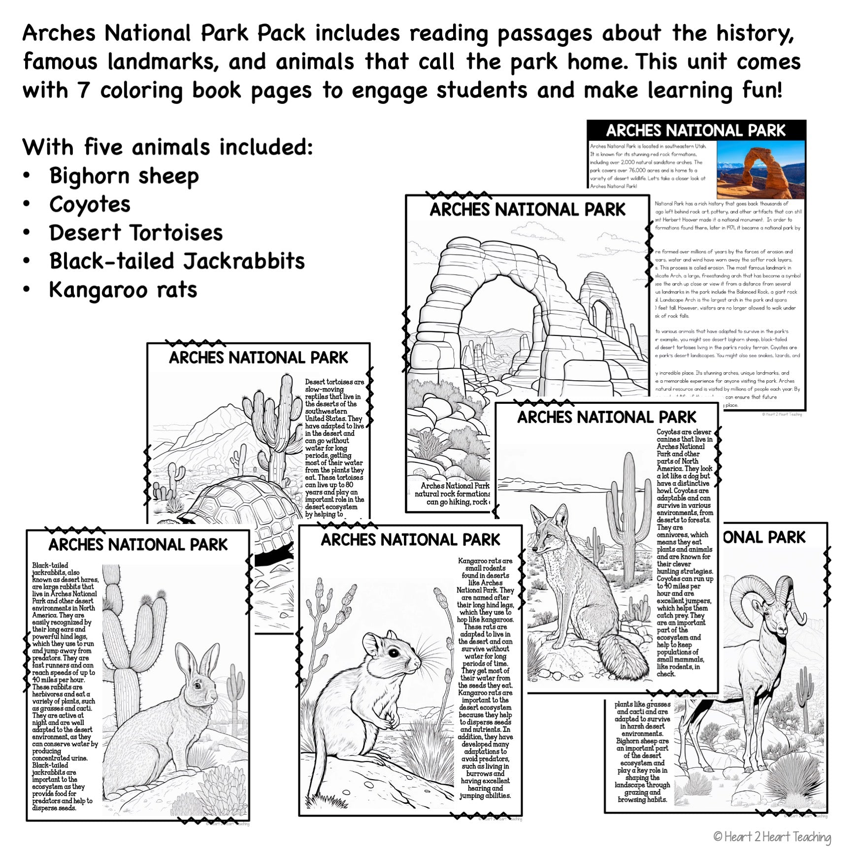 Arches national park coloring pages â heart heart teaching