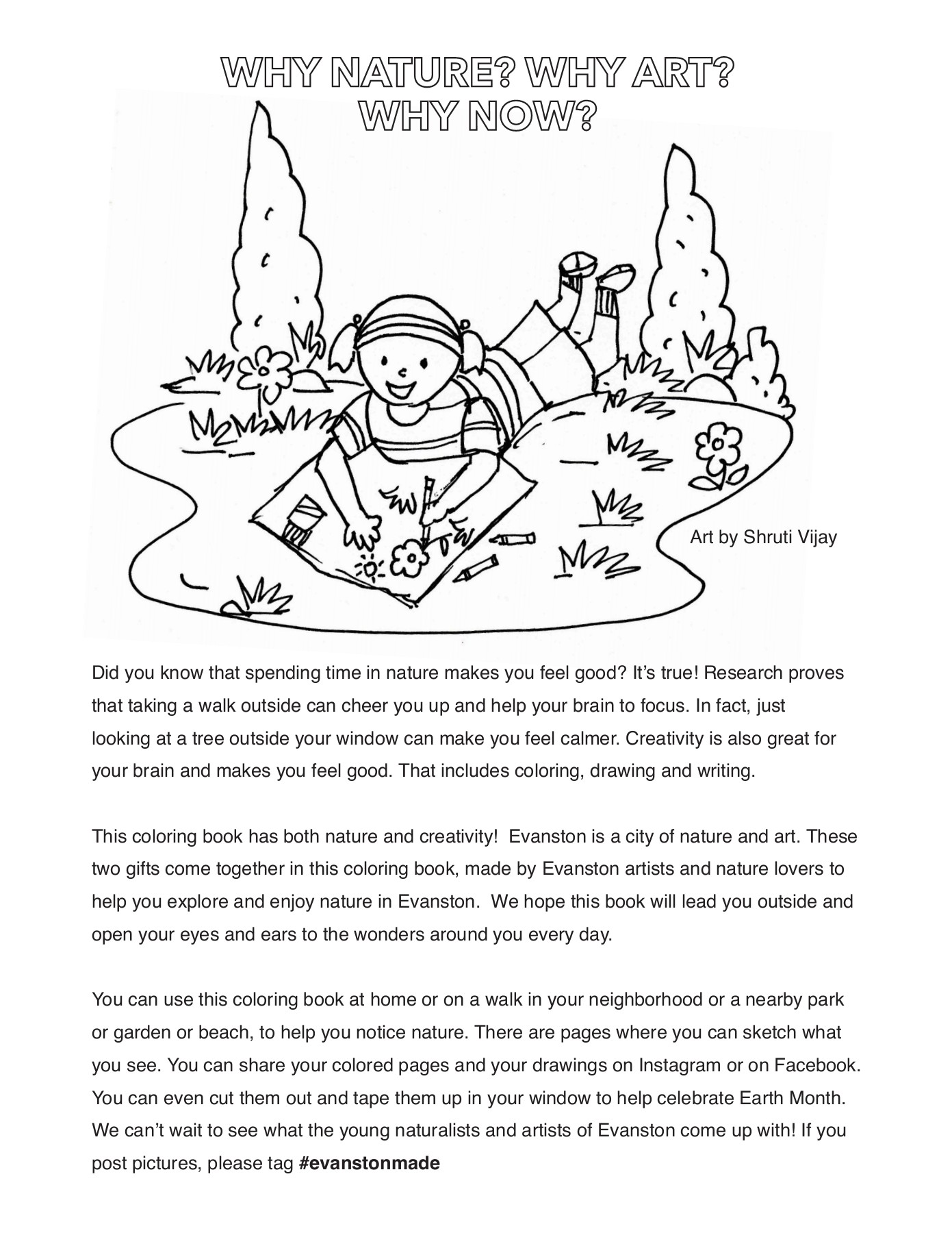 Evanston loves nature coloring book
