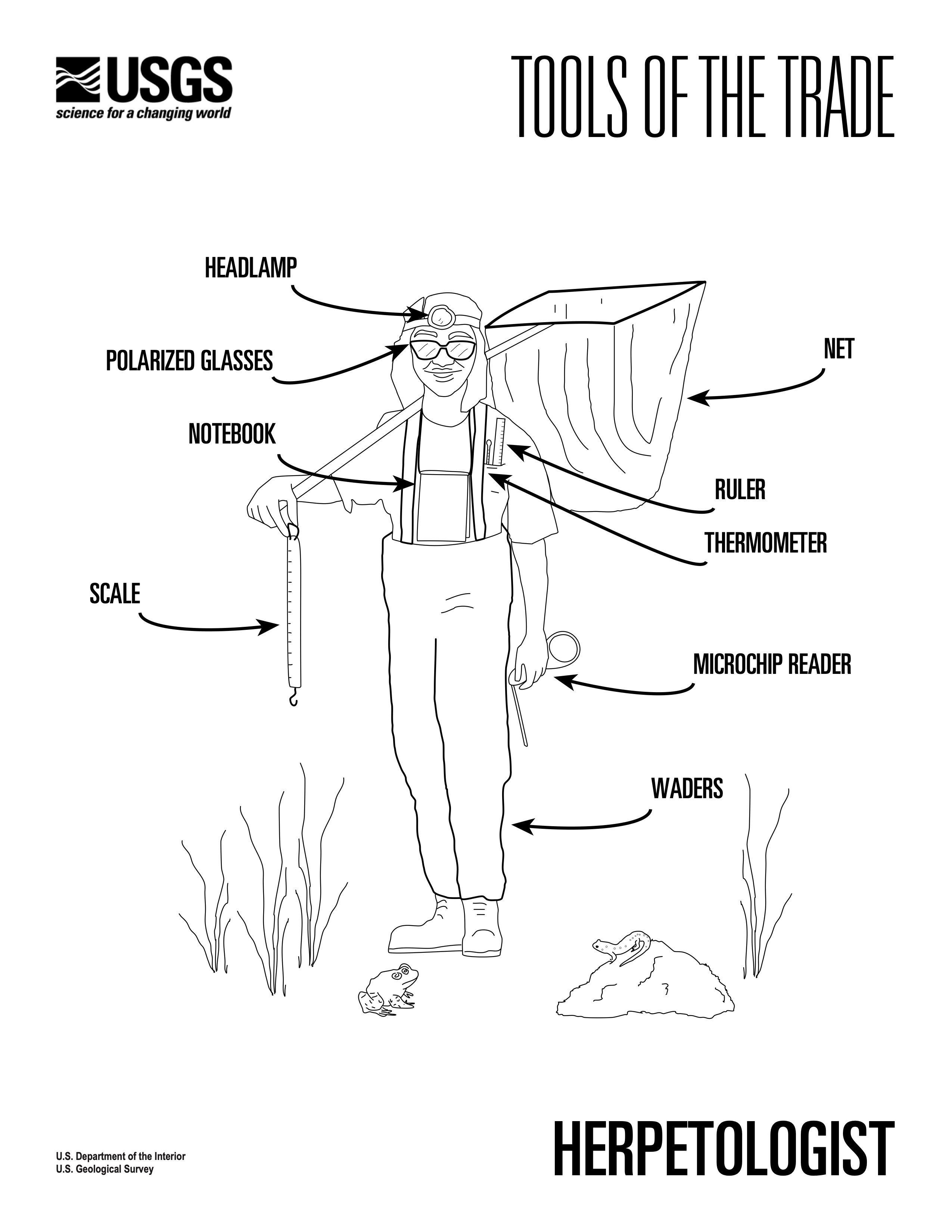 I am aherpetologist coloring page us geological survey