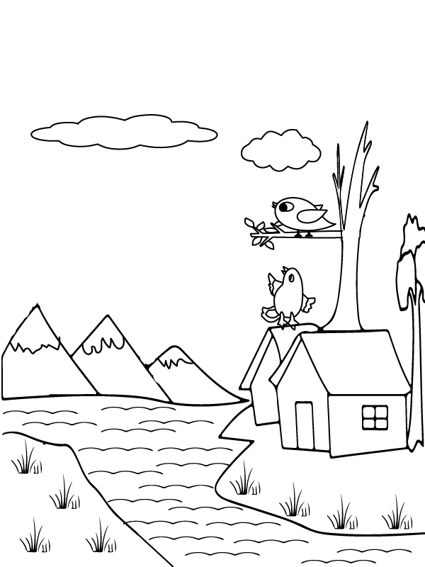 Natural scenery coloring pages printable for free download