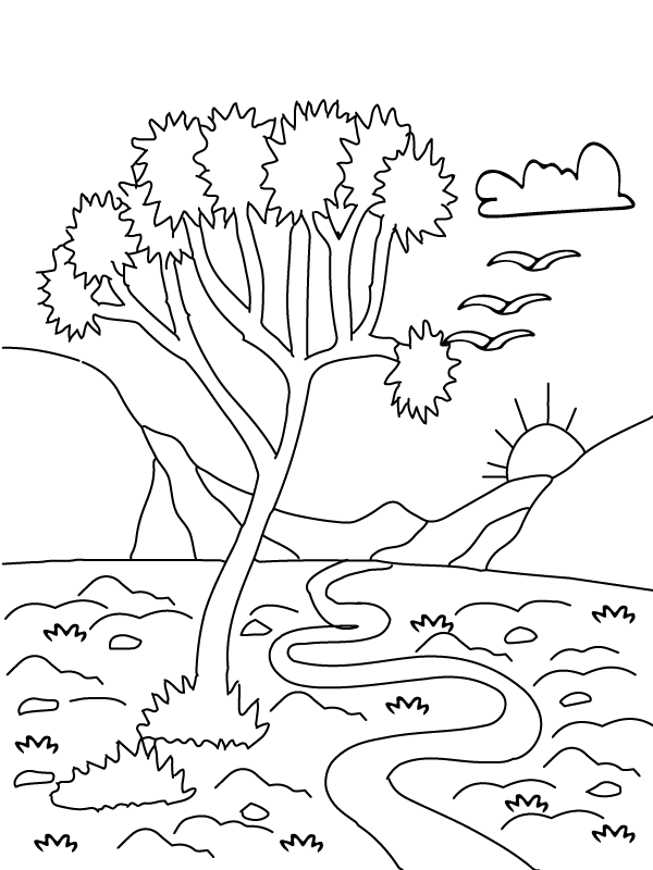 Natural scenery coloring pages printable for free download