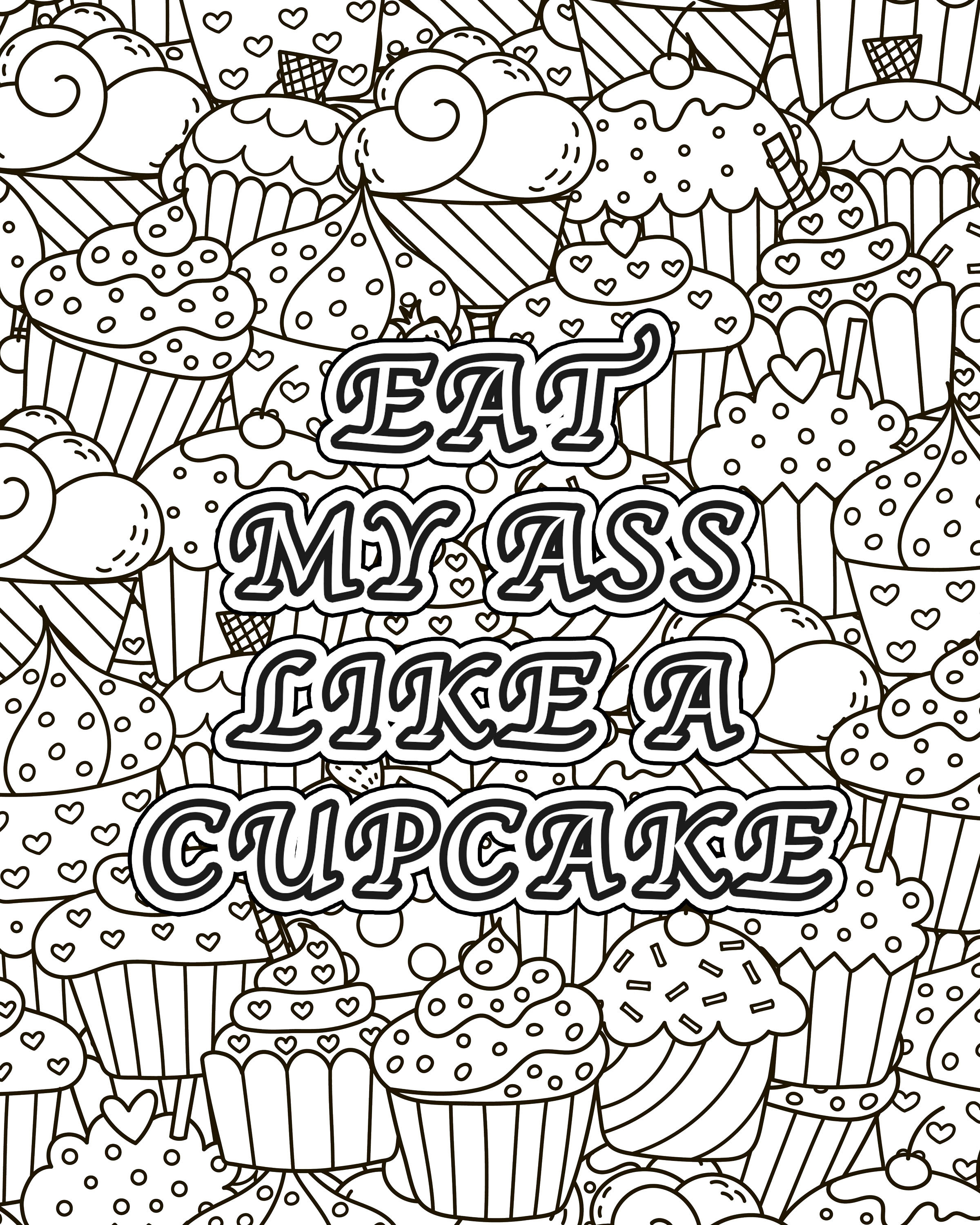 Erotic coloring page swear word coloring adult coloring