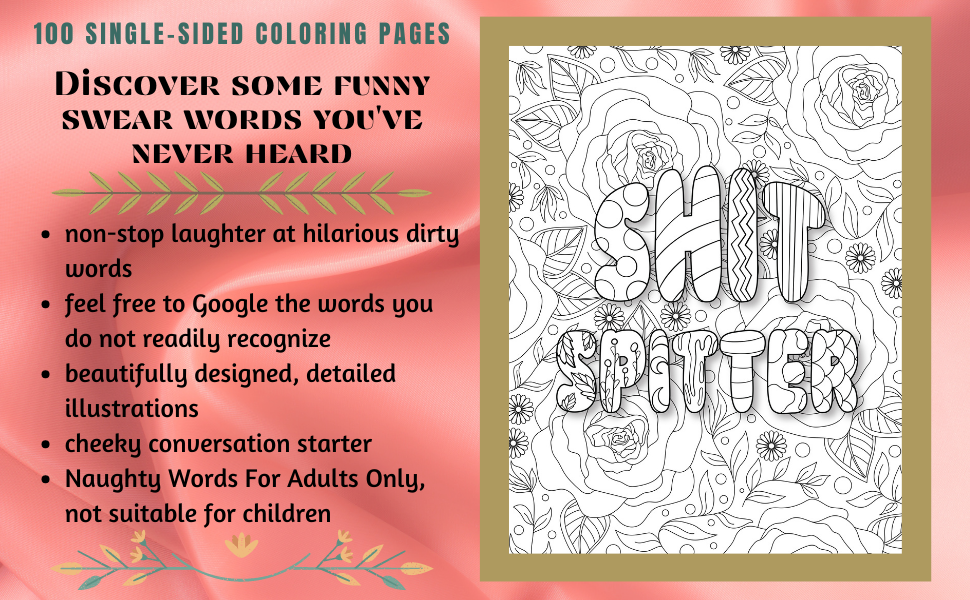 Swear words from around the world adult coloring book art pages wholesome healing
