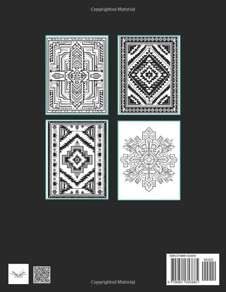 American indian blanket pattern coloring book unique images for teens adults seniors pages designed for stress relief relaxation creativity single sided pages x publishing allbright books